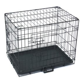 24" Pet Kennel Cat Dog Folding Steel Crate Animal Playpen Wire Metal