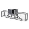 Large three box rabbit cage,for Indoor and Outdoor Use, Gray