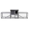 Large three box rabbit cage,for Indoor and Outdoor Use, Gray