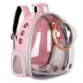 Pet Carrier Backpack, Space Capsule Bubble Cat Backpack Carrier, Waterproof Pet Backpack Outdoor Use (Color: pink)