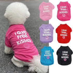 Pet Cotton Clothes for Cats and Dogs in Summer English Print Pet Dog Clothes Tank Top T-shirt in Summer (Color: pink, size: L)