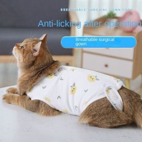 Sterilization clothing for cats in summer, thin female cat surgical clothes, weaning clothing (Color: Lemon cat surgical suit, size: XL)