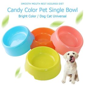 1Pc High Quality Solid Color Pet Bowls Candy-Colored Lightweight Plastic Single Bowl Small Dog Cat Pet Bowl Pet Feeding Supplies (Color: orange, size: M)