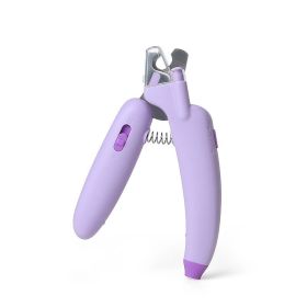 Banana pet nail clippers, cat nail clippers, dog nail clippers, LED blood thread pet products, one package for distribution (Specifications: Banana Purple Lamp Style - Purple)