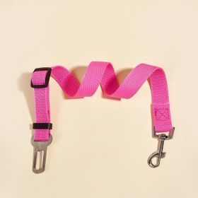 Adjustable Pet Safety Belt Leash; Dog Car Seat Belt For Dogs & Cats Outdoor Travelling (Color: pink, size: 72)