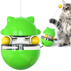 Orbital Ball Cat Play Toys; Ball Tumbler Cat Teasing Cat Stick; Interactive Cat Toys (Color: Green)