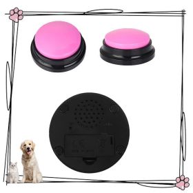 Dog Talking Button For Communication; Voice Recording Button Pet Training Buzzer; Dog Buttons (Color: pink)