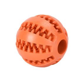 Dog Squeaky Ball Toy; Pet Chew Toy For Dog; Tooth Cleaning Ball Bite Resistant Pet Supplies (Color: orange, size: 2.0Inch)