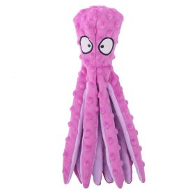 1 Piece Pet Squeak Toys Cartoon Octopus Shape Toy Pet Anxiety Relief Calming Aid Toy For Cats Dogs (Color: purple)