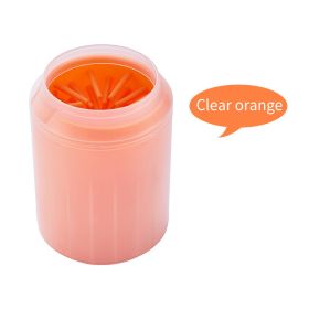 1pc Pet Paw Cleaner. Pet Cleaning Foot Cup For Dog And Cat; Pet Grooming Supplies (Color: orange, size: M)