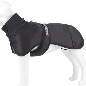 Large Dog Winter Fall Coat Wind-proof Reflective Anxiety Relief Soft Wrap Calming Vest For Travel (Color: black, size: 4XL)