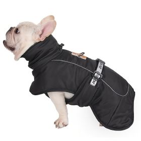 Large Dog Winter Fall Coat Wind-proof Reflective Anxiety Relief Soft Wrap Calming Vest For Travel (Color: black, size: XXL)