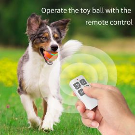 Interactive Dog Chew Toy Ball; Dog Balls Toy; USB Rechargeable Electric Pet Toy With LED Light (Color: orange)