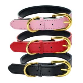 Genuine Leather Dog Collar; Wide Dog Collar; Soft Padded Breathable Adjustable Tactical Waterproof Pet Collar (Specification (L * W): S 37*1.5cm, colour: yellow)