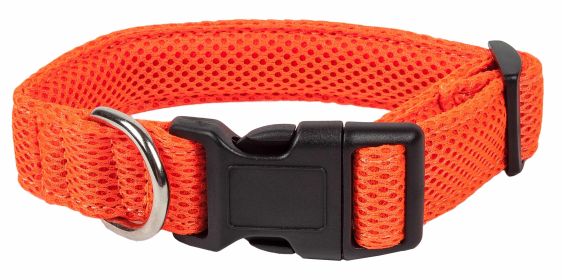 Pet Life 'Aero Mesh' 360 Degree Dual Sided Comfortable And Breathable Adjustable Mesh Dog Collar (Color: orange, size: medium)